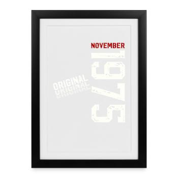 50ème Anniversaire Original Novembre Millésime 1975 - Affiche encadrée (27 × 37 cm) - noir - Devant