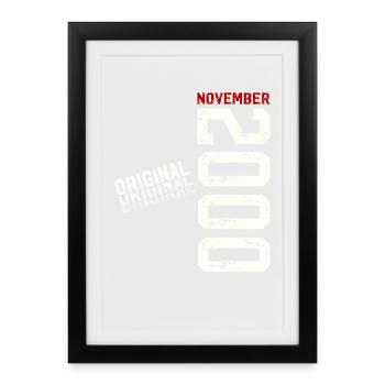25th Birthday Original November Vintage 2000 - Framed poster (27 × 37 cm) - black - Front