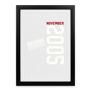 20ème Anniversaire Original Novembre Millésime 2005 - Affiche encadrée (27 × 37 cm) - noir - Devant