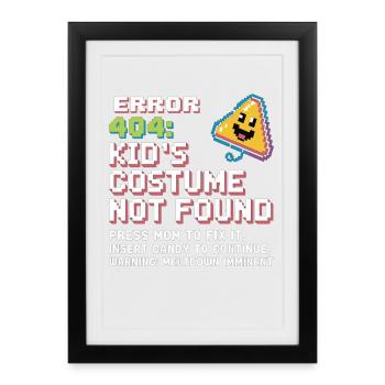 Error 404 Child Costume Not Found - Framed poster (27 × 37 cm) - black - Front