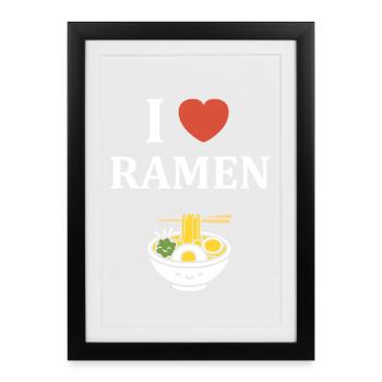 J’aime Ramen Bol - Affiche encadrée (27 × 37 cm) - noir - Devant