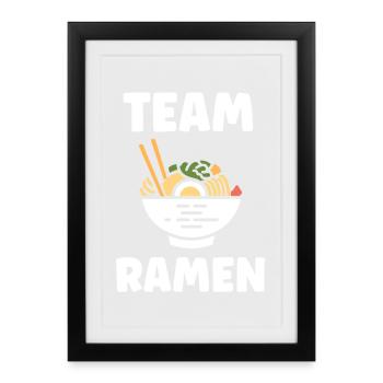 Team Ramen Illustration Bol Coloré - Affiche encadrée (27 × 37 cm) - noir - Devant