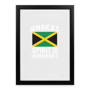 Jamaica Spirit Unbreakable, Jamaïcain - Affiche encadrée (27 × 37 cm) - noir - Devant