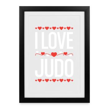 I Love Judo - Framed poster (27 × 37 cm) - black - Front