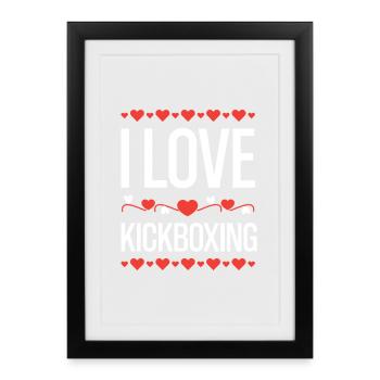 I Love Kickboxing - Framed poster (27 × 37 cm) - black - Front