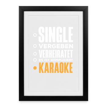 Karaoke Funny Karaoke Singing - Framed poster (27 × 37 cm) - black - Front