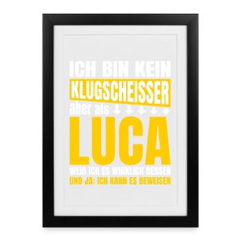 Luca Klugscheißer - Framed poster (27 × 37 cm) - black - Front