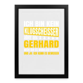 Je ne suis pas un petit malin Gerhard - Affiche encadrée (27 × 37 cm) - noir - Devant