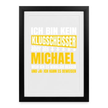Je ne suis pas un petit malin Michael - Affiche encadrée (27 × 37 cm) - noir - Devant