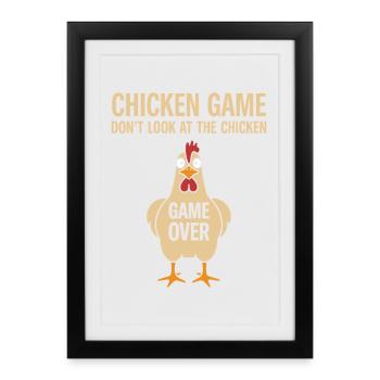 Jeu de poulets de théorie de jeu - Affiche encadrée (27 × 37 cm) - noir - Devant