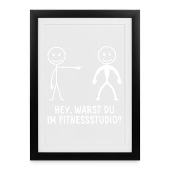 Gym HEY WERE YOU FUNNY IN THE GYM - Framed poster (27 × 37 cm) - black - Front