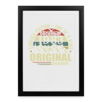 Décembre 1983 Décembre Anniversaire Décembre 1983 - Affiche encadrée (27 × 37 cm) - noir - Devant