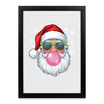 Gomme à mâcher du Père Noël - Affiche encadrée (27 × 37 cm) - noir - Devant