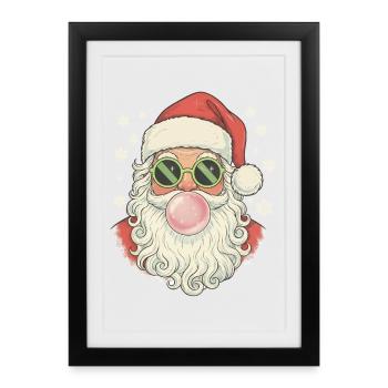 Gomme à mâcher du Père Noël - Affiche encadrée (27 × 37 cm) - noir - Devant