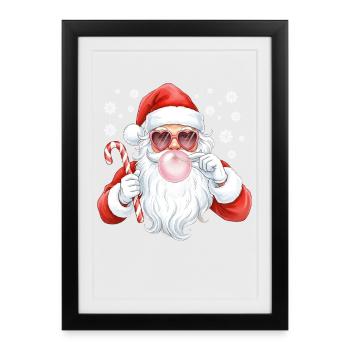 Santa Bubble Gum Pink - Gerahmtes Poster (27 × 37 cm) - Schwarz - Vorne