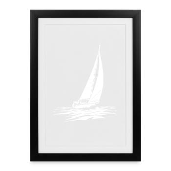 Conception de voilier Sailor Love Sailing - Affiche encadrée (27 × 37 cm) - noir - Devant