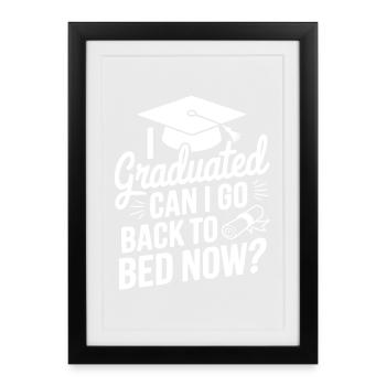 Drôle Graduation Citation Diplômé - Affiche encadrée (27 × 37 cm) - noir - Devant