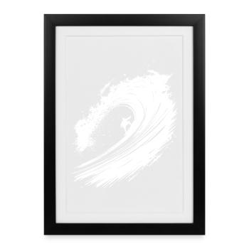 Surfing Design Surfer Illustration - Framed poster (27 × 37 cm) - black - Front