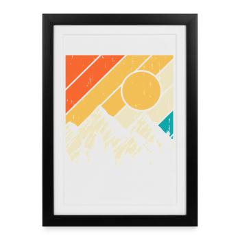 Randonnée Randonneur Alpiniste Cadeau - Affiche encadrée (27 × 37 cm) - noir - Devant