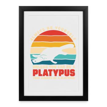 Motif Ornithorynque Selfhood - Affiche encadrée (27 × 37 cm) - noir - Devant