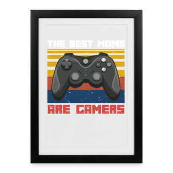 Mama Gaming Gamer - Affiche encadrée (27 × 37 cm) - noir - Devant