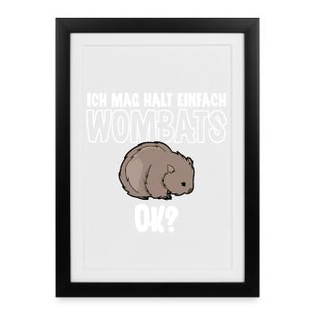 Wombat - Framed poster (27 × 37 cm) - black - Front