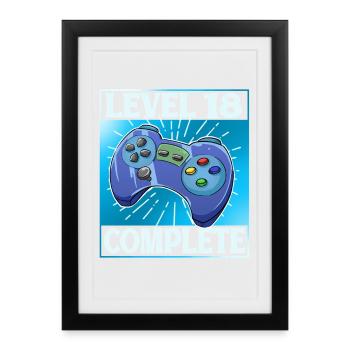 Level 18 complete - Framed poster (27 × 37 cm) - black - Front
