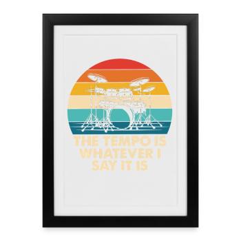 Tambour rétro Tempo Arc-en-ciel - Affiche encadrée (27 × 37 cm) - noir - Devant