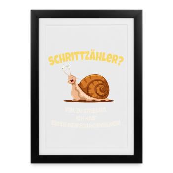 Podomètre? J’ai un détecteur de mouvement ! - Affiche encadrée (27 × 37 cm) - noir - Devant