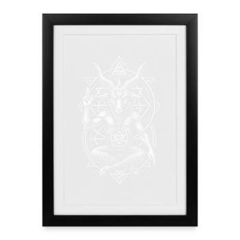 Baphomet Satanism Demon with Goat's Head - Framed poster (27 × 37 cm) - black - Front