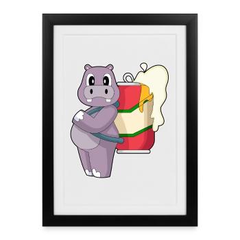 Bière Hippo - Affiche encadrée (27 × 37 cm) - noir - Devant
