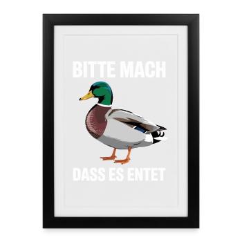 Canard s’il vous plaît Make It Duck en disant des canards drôles - Affiche encadrée (27 × 37 cm) - noir - Devant
