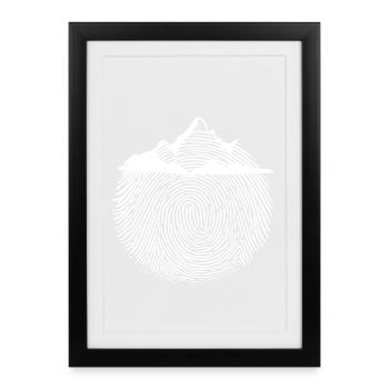 Mountain Climber Design Randonnée - Affiche encadrée (27 × 37 cm) - noir - Devant