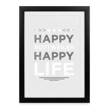 Rottweiler Joie de vivre Design - Framed poster (27 × 37 cm) - black - Front