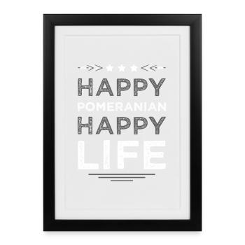 Motif de la vie porte-bonheur de Poméranie - Affiche encadrée (27 × 37 cm) - noir - Devant