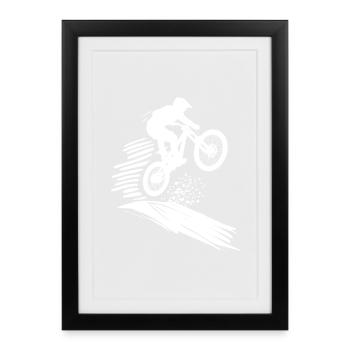 Energetic Mountainbike Art Cycling - Framed poster (27 × 37 cm) - black - Front