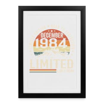 Décembre 1984 - Affiche encadrée (27 × 37 cm) - noir - Devant