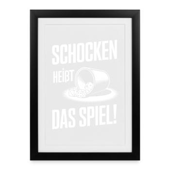 Schocken is the name of the game! Dice Puzzle Jule - Framed poster (27 × 37 cm) - black - Front