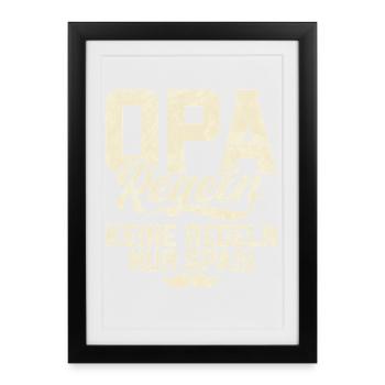 Grandpa rules: No rules, just fun - Framed poster (27 × 37 cm) - black - Front