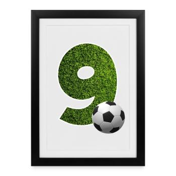 NO. 9 NUMBER 9 FOOTBALL 9TH BIRTHDAY - Framed poster (27 × 37 cm) - black - Front