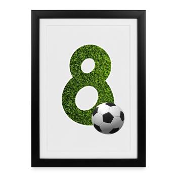 NO. 8 NUMBER 8 FOOTBALL 8TH BIRTHDAY - Framed poster (27 × 37 cm) - black - Front