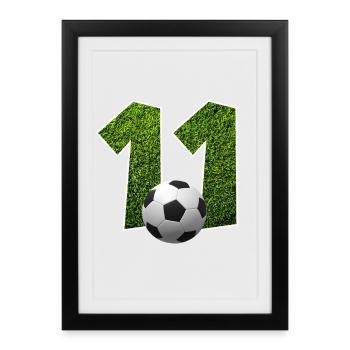 NON. 11 NUMÉRO 11 FOOTBALL 11E ANNIVERSAIRE - Affiche encadrée (27 × 37 cm) - noir - Devant