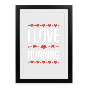 J’adore courir - Affiche encadrée (27 × 37 cm) - noir - Devant