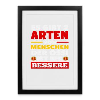2 Types of People Ossi Saying GDR Pride - Framed poster (27 × 37 cm) - black - Front