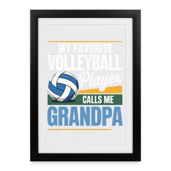 Volleyball Papa - Conception du joueur préféré - Affiche encadrée (27 × 37 cm) - noir - Devant