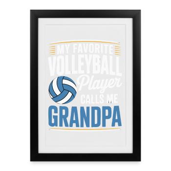Volleyball Papa - Conception du joueur préféré - Affiche encadrée (27 × 37 cm) - noir - Devant