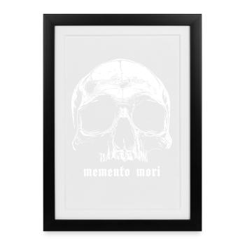 Crâne Memento Mori Design - Affiche encadrée (27 × 37 cm) - noir - Devant