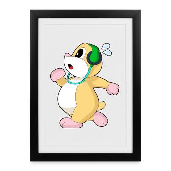 Hamster Jogger Jogging Sports - Framed poster (27 × 37 cm) - black - Front