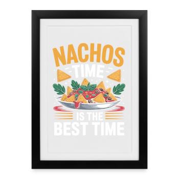 Nachos Mexicaine Tortilla Taco - Affiche encadrée (27 × 37 cm) - noir - Devant