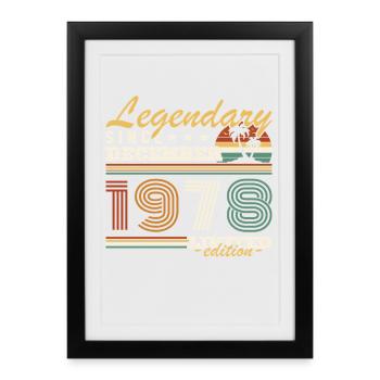 Décembre 1978 Vintage Cadeau D'anniversaire - Affiche encadrée (27 × 37 cm) - noir - Devant